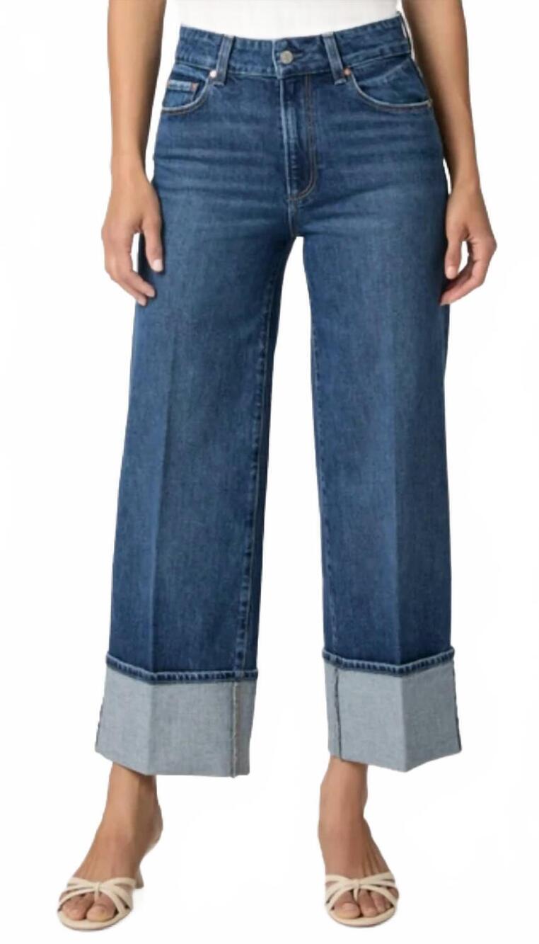 NEW PAIGE sasha ankle wide cuff wide leg jeans in sound check
